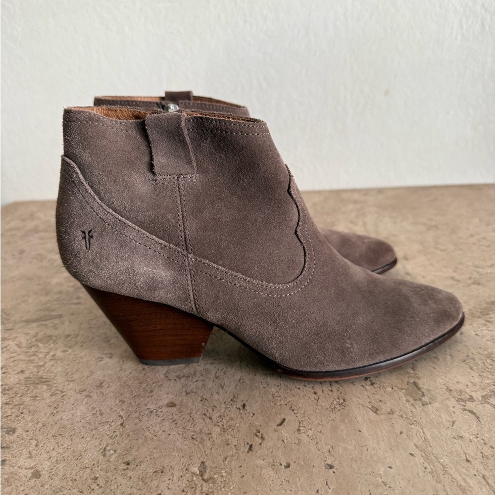 🍁50% Off Rdy 4 Fall Sale FRYE Reina Suede Tan Western Ankle Boots